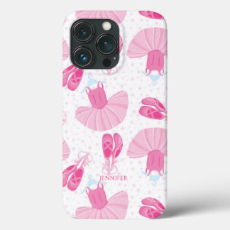 Girls Personalized Ballet Costume and Slipper Pink iPhone 13 Pro Case