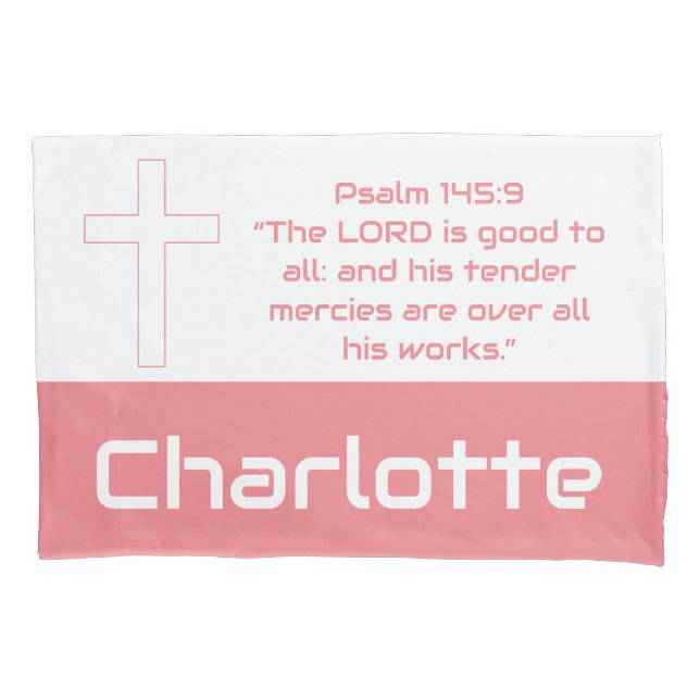 Girl's Personalized Biblical Pillow Case (Front)