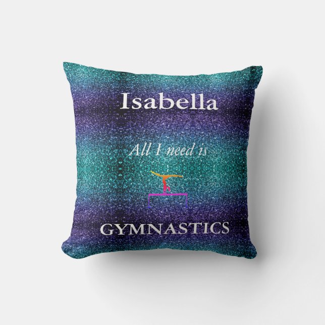 GIRLS PERSONALIZED GYMNASTICS PILLOW (Front)