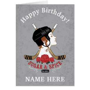 Girls Personalized Hockey Birthday Sugar and Spice