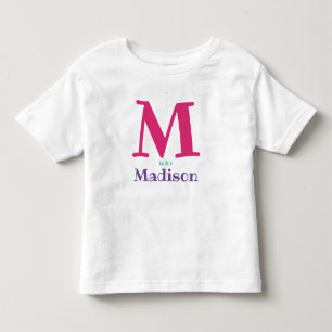Girls Personalized Name Initial Letter Toddler T-shirt