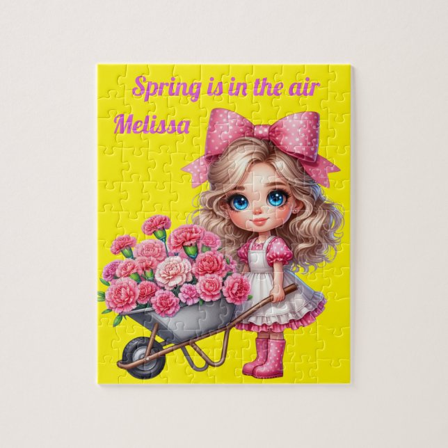 Girls Personalized name Jigsaw Puzzle (Vertical)