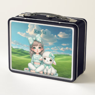 Girls Personalized name  Metal Lunchbox