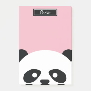 Girls Personalized Panda Bear Animal Kids Kawaii Post-it Notes