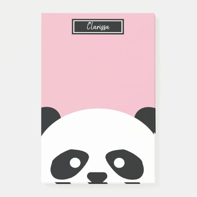 Girls Personalized Panda Bear Animal Kids Kawaii Post-it Notes (Front)