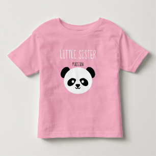 Girls Personalized Panda Kawaii Little Sister Toddler T-shirt