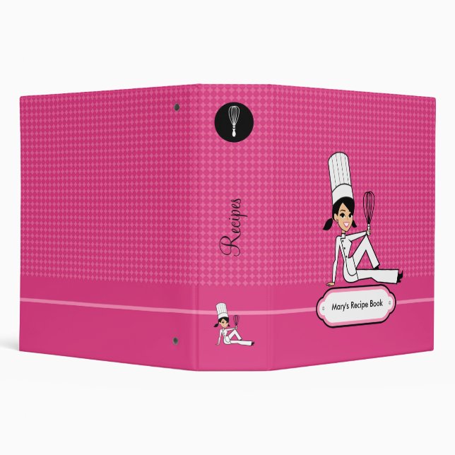 Girl's Personalized Recipe Binder Illustrated (Background)