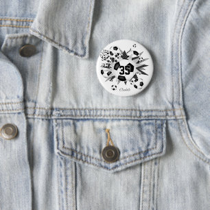 girls personalized soccer ball blowout 2 inch round button