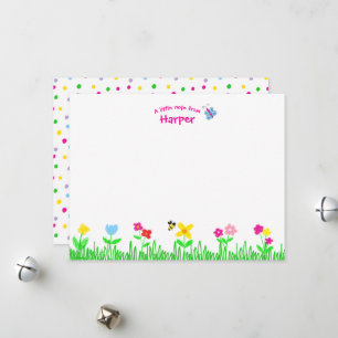 Girls personalized Stationery Set  Holiday Card