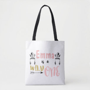 Girls Personalized Wild One Baby Tote Bag