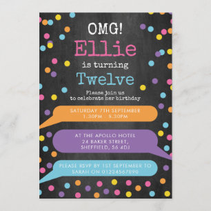 Girls Phone themed birthday party invitation