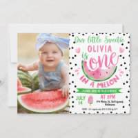 Girls Photo Black Pips One In A Melon 1st Birthday