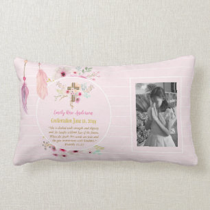 Girls PHOTO Confirmation or Holy Communion Lumbar Pillow