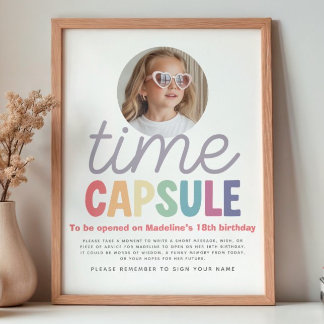 Girls Photo Retro Rainbow Time Capsule Sign (Creator Uploaded)
