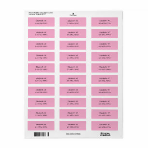 Girl's Pink and Black Name and Phone Number