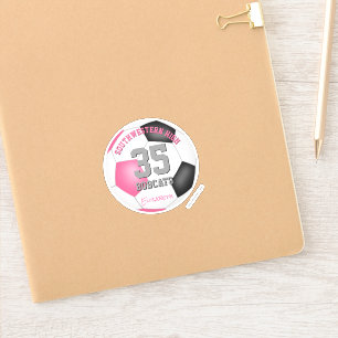 Girl's pink black personalized soccer