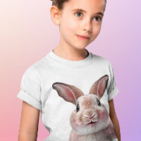 Girls Pink Cute Funny Bunny Rabbit