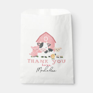 Girls Pink Farm Animal Barnyard Birthday Favour Bag