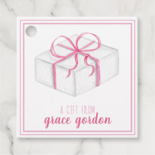 Girls Pink Present Gift Tag
