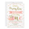 Girls Pink Pumpkin First Birthday Invitation