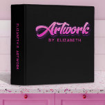 Girls Pink Script Artwork Keepsake Binder<br><div class="desc">This personalized keepsake artwork binder has fun modern pink script text on a black background. Personalize the artwork binder with the name of your choice to make someone feel extra special. Makes a fun gift for birthdays or for Christmas. Designed for you by Blackberry Boulevard. Candy sugar font - vzImage...</div>