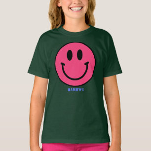 Girl's Pink Smile Face Emoji T-Shirt HAMbyWG