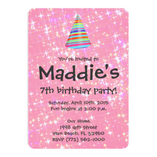 birthday celebration program 7th Invitations Party 7th Birthday Announcements & Girls