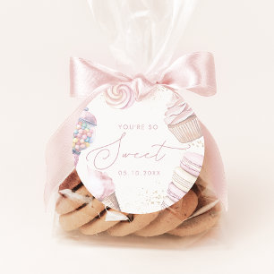 Girls' Pink Sweet Candy Ice Cream Favour Tags