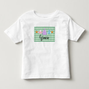 Girls Plaid Trick or Treat Name Toddler T-shirt