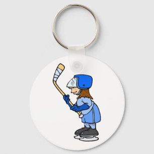Girls Play Hockey!! Keychain