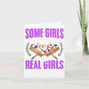 Girls Play With Snooker Pool Players Girl Billiard Card