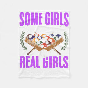 Girls Play With Snooker Pool Players Girl Billiard Fleece Blanket