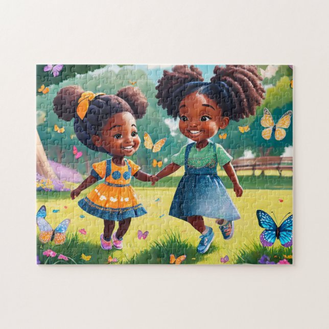 Girls Playing 4 Bold and Beautiful Jigsaw Puzzle (Horizontal)