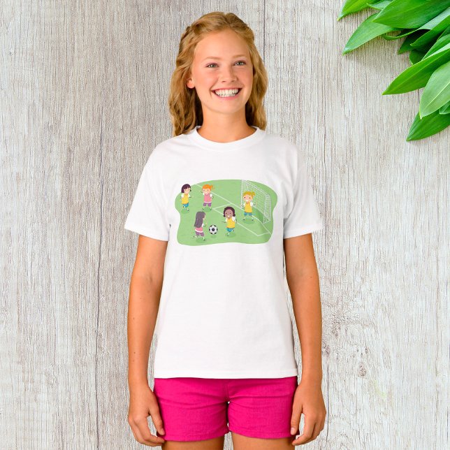 Girls Playing Soccer Football T-Shirt (Creator Uploaded)