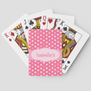 Girl's polka dot named playing cards