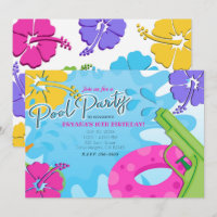 Girls Pool Party Squirt Gun Water Summer Hibiscus