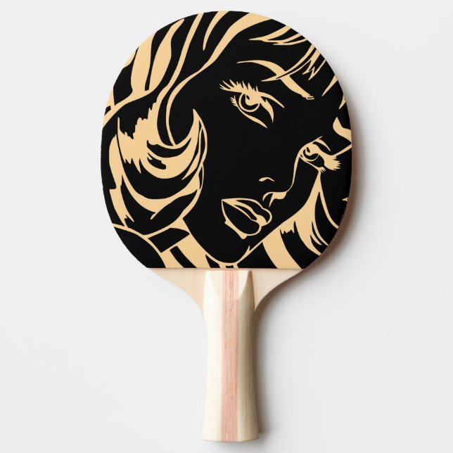 Girl's Portrait: Dismissed Hair Elegance Ping Pong Paddle (Front)