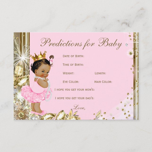 Girls Predictions & Advice for Parents Baby Shower (Front)