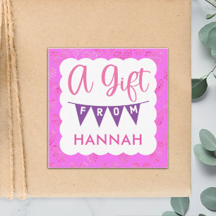 Girls Pretty Pink Birthday Gift Enclosure Card