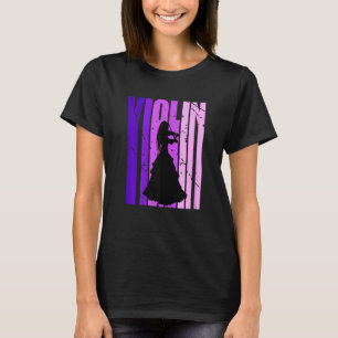 Girls Pretty Retro Violin Plays In Orchestra Violi T-Shirt
