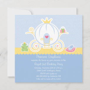 Girl's princess birthday party carriage invitation