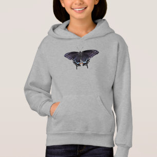 Girls Pullover Hoodie Black Swallowtail