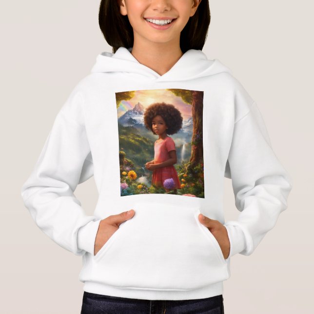 Girl's Pullover Hoodie looking pretty  (Front)