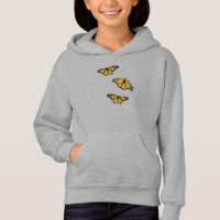 Girls Pullover Hoodie Three Monarchs