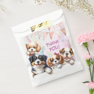 Girls Puppy Lets Pawty 1st Birthday Party Favour Bag