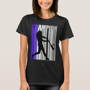 Girls Purple Baseball Birthday Colourful Cute Retr T-Shirt