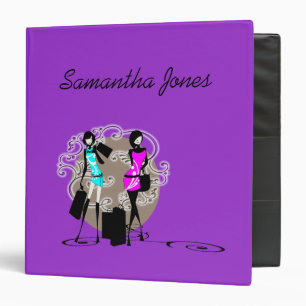 Girls purple blue fashion divas binder