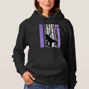 Girls Purple Distressed Believe Archery Girl Inspi Hoodie