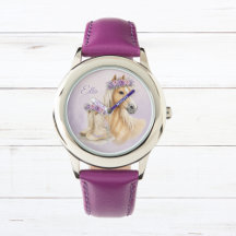 Girls Purple Floral Horse