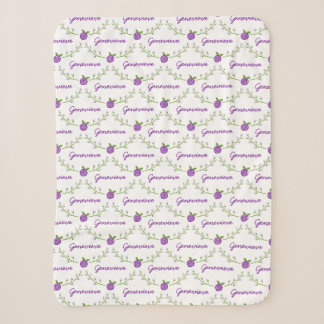 Girls Purple Floral Name Blanket